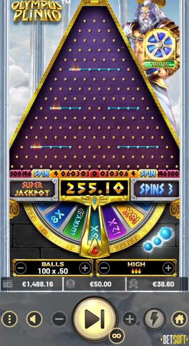 Olympus Plinko - Extra Prize Wheel Spin