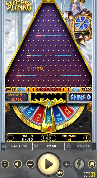 Olympus Plinko - Main Game
