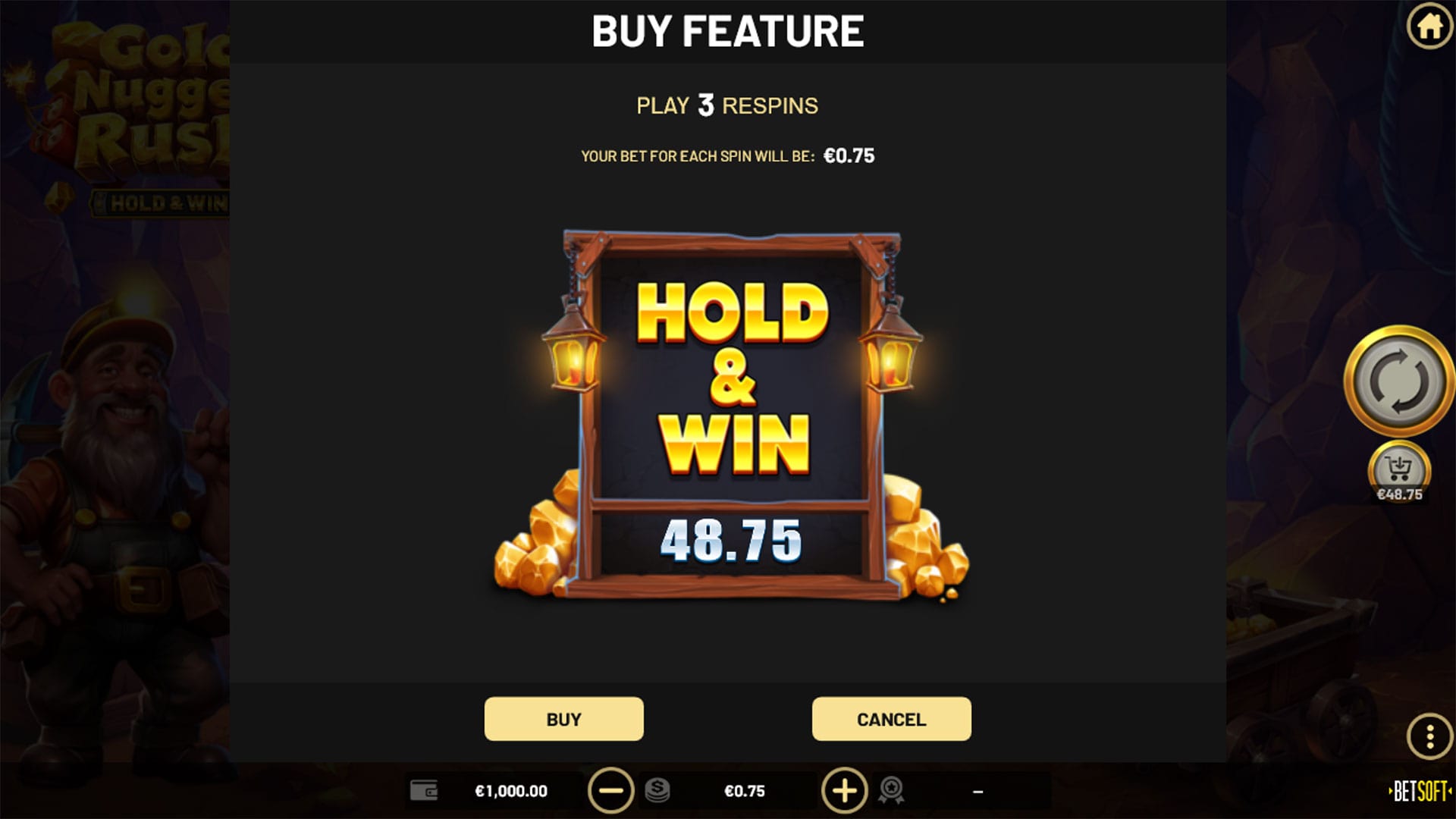 Gold Nugget Rush - Buy Feature