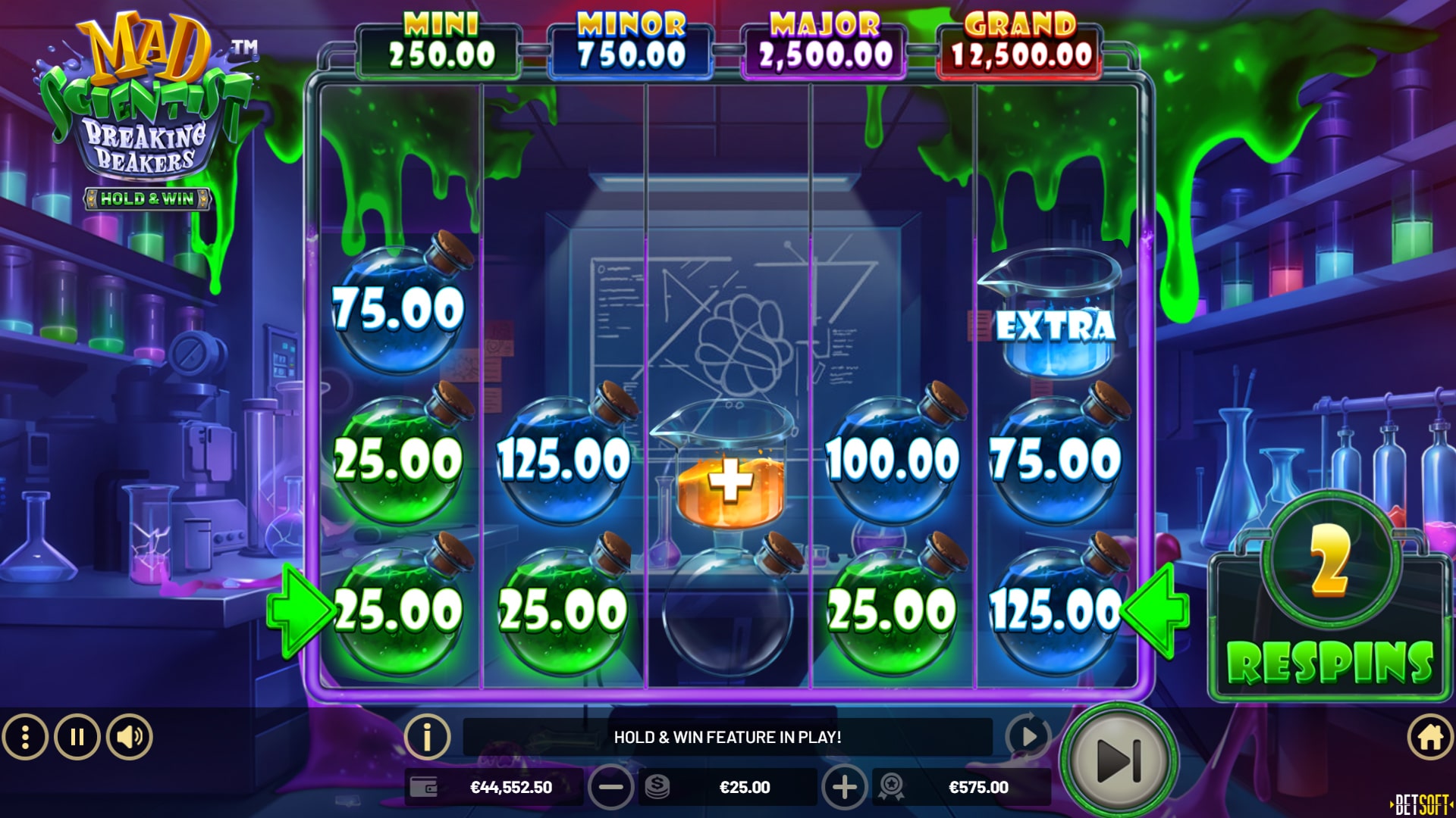 Mad Scientist Breaking Beakers - Hold & Win