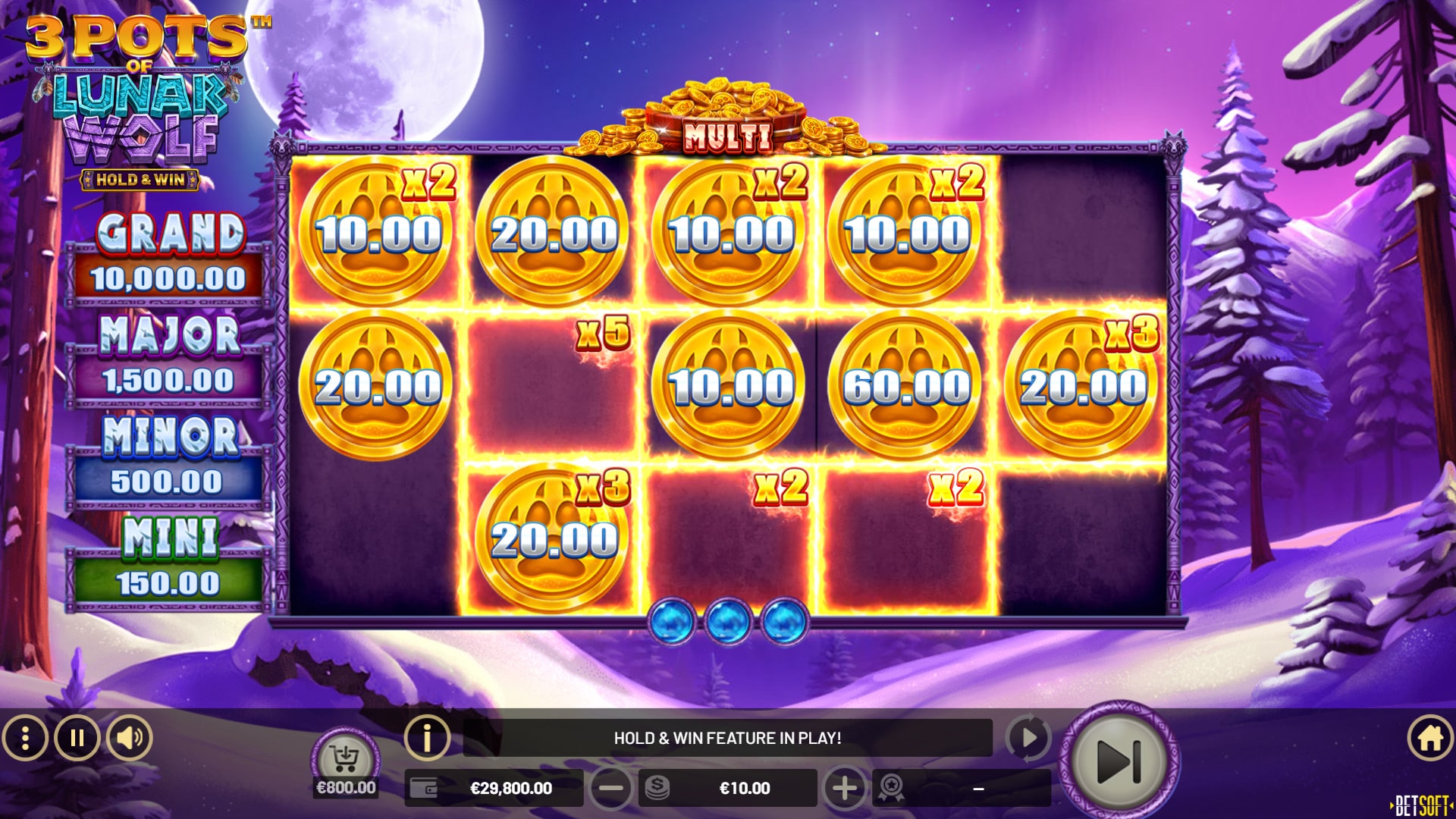 3 Pots of Lunar Wolf - Hold & Win Multi