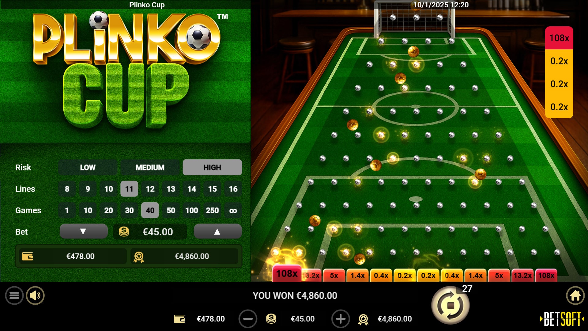 Plinko Cup - Biggest Win